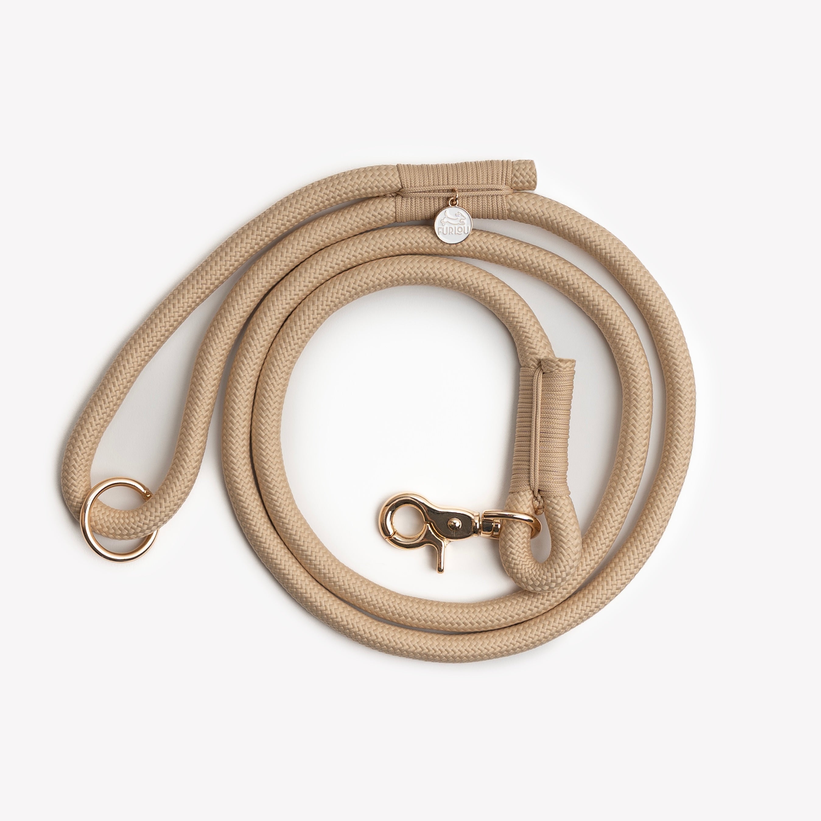 Braided Rope Dog Leash - Tan