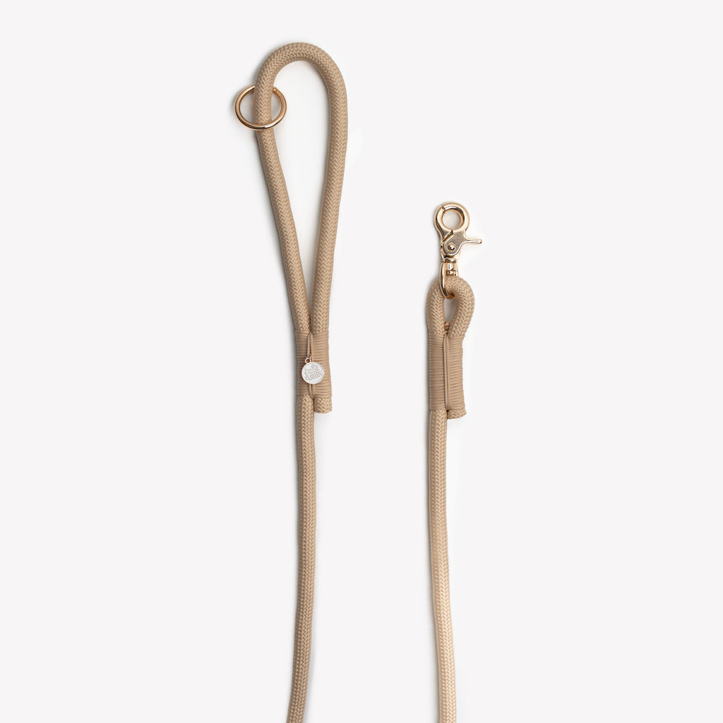Braided Rope Dog Leash - Tan