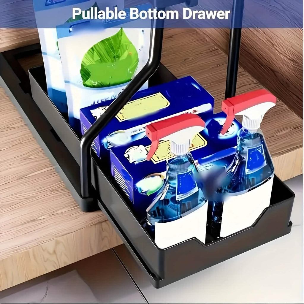 2-Piece Under Sink Organizer with Sliding Shelves