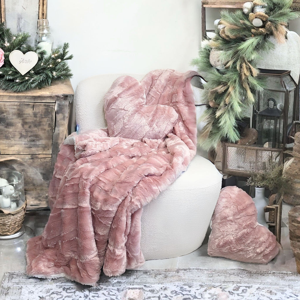 Rose Gold Pink Throw Blanket