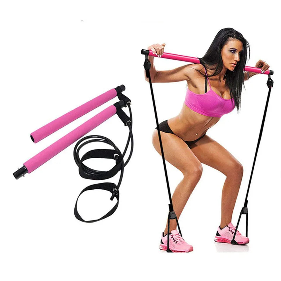 Pilates Bar Stick with Resistance Bands