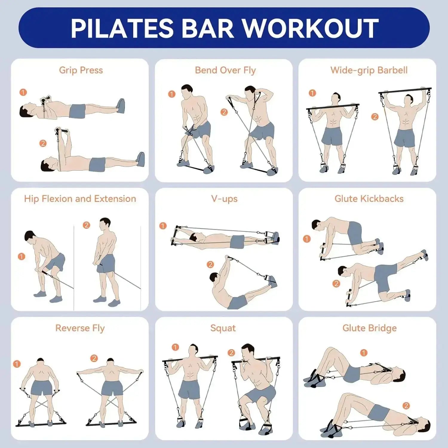 Pilates Bar Kit with Resistance Bands