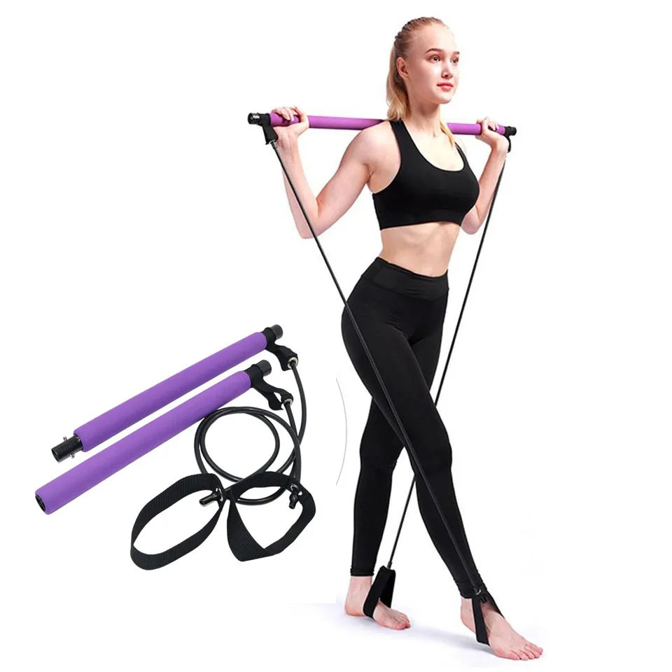 Pilates Bar Stick with Resistance Bands