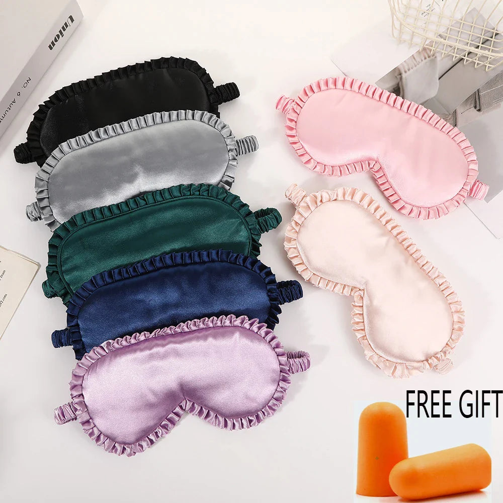 Silk Sleep Mask with Lace Trim