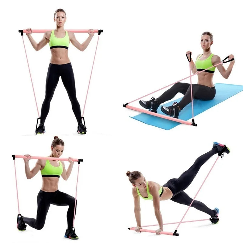 Pilates Bar Stick with Resistance Bands