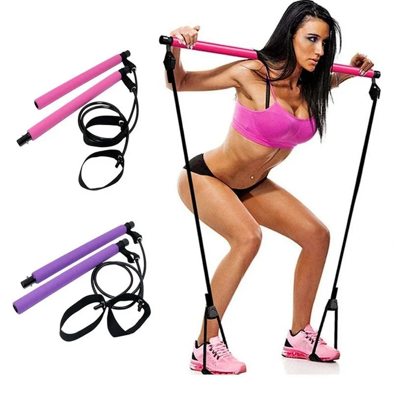 Pilates Bar Stick with Resistance Bands