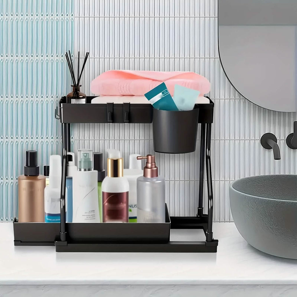2-Piece Under Sink Organizer with Sliding Shelves
