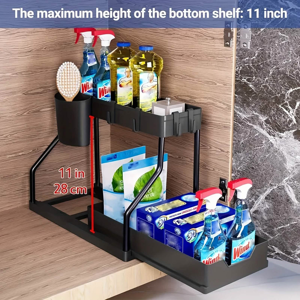 2-Piece Under Sink Organizer with Sliding Shelves