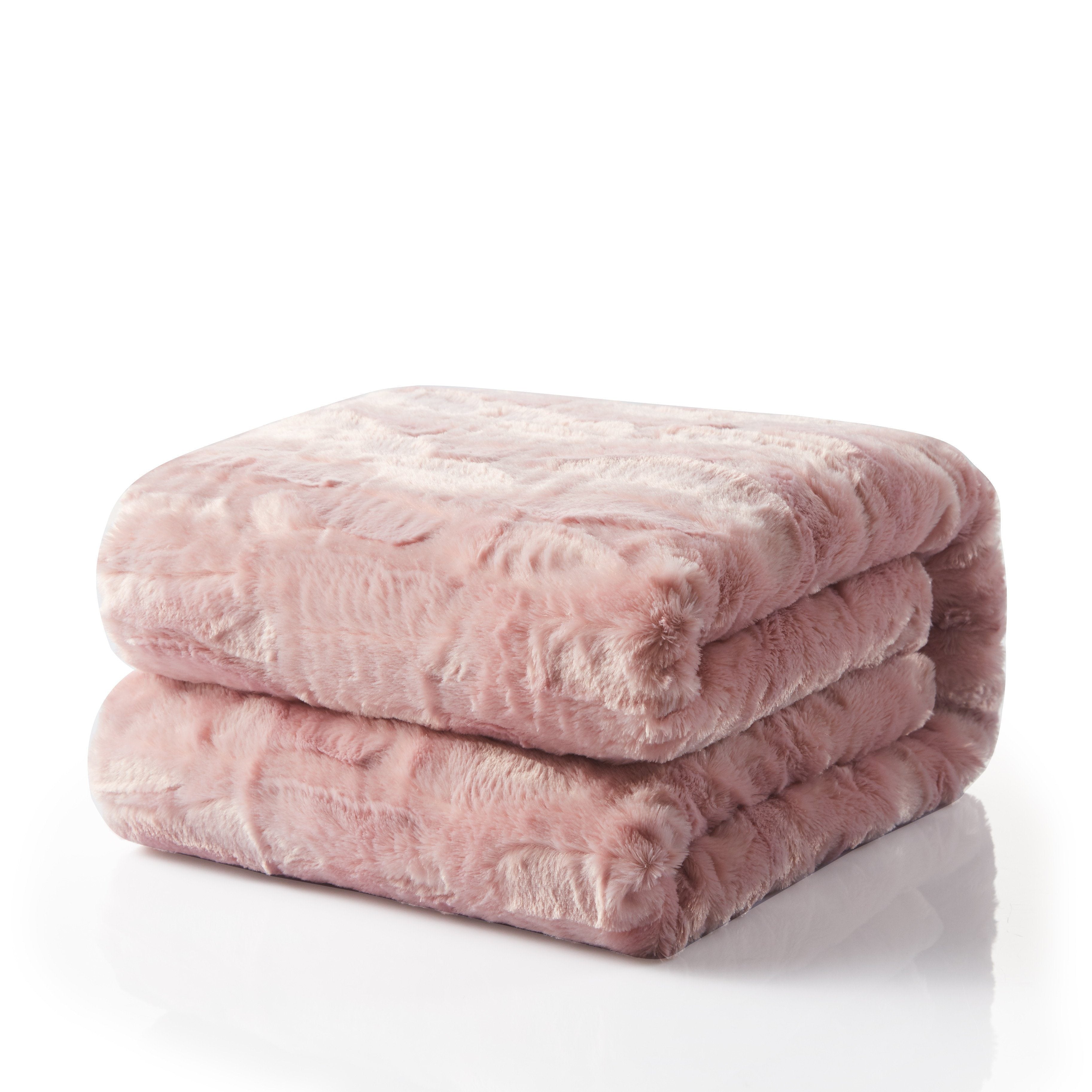 Rose Gold Pink Throw Blanket