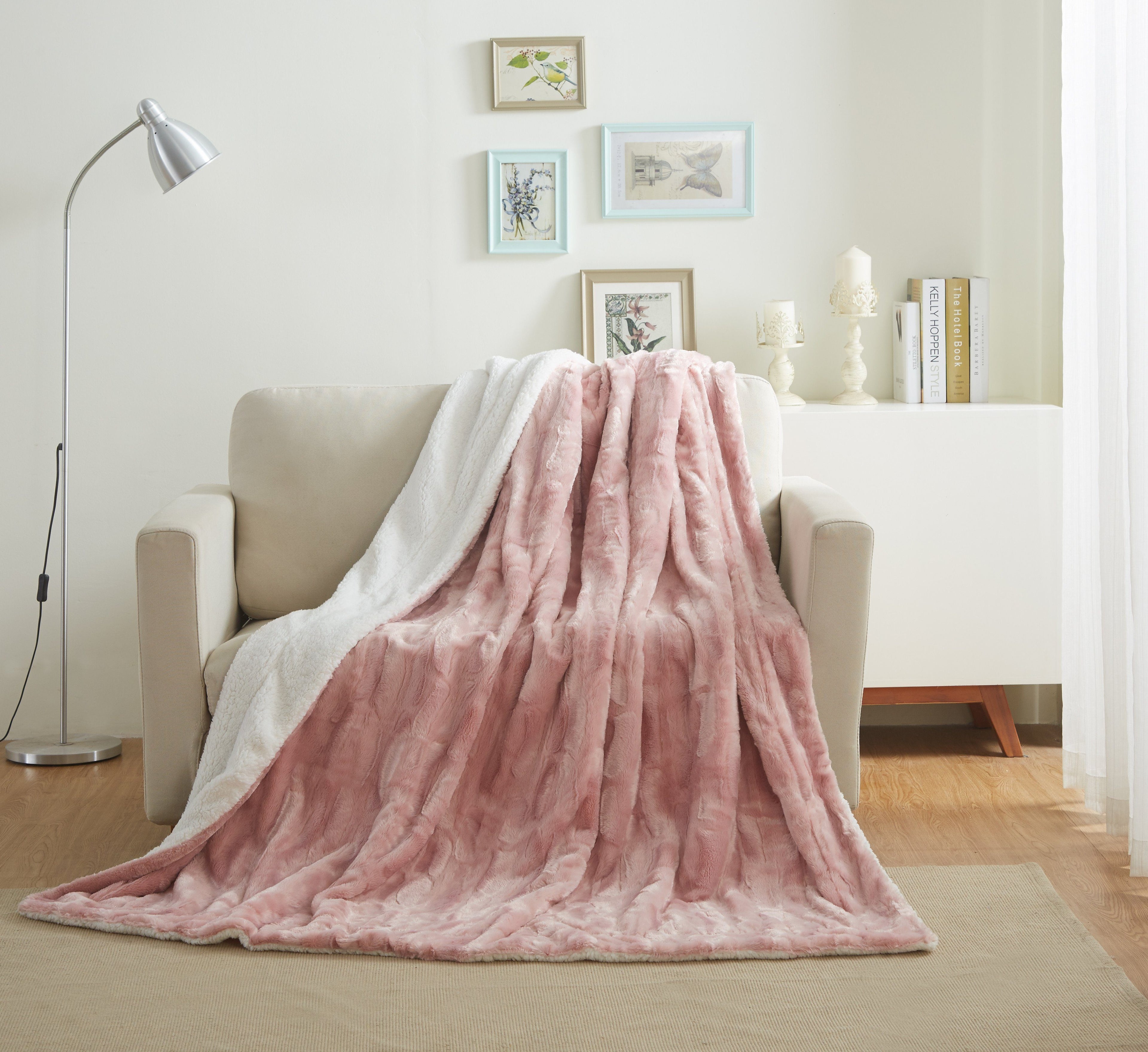 Rose Gold Pink Throw Blanket