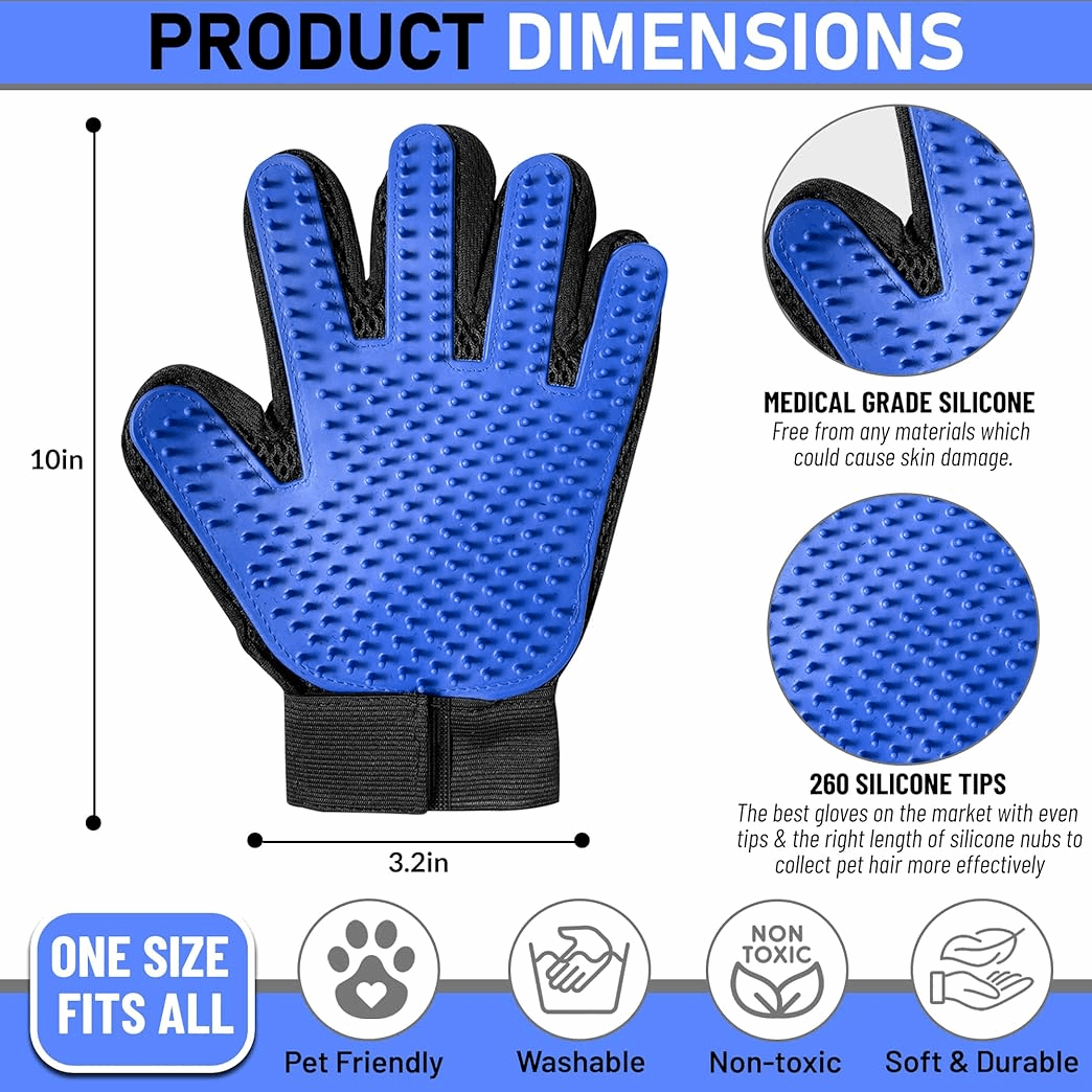Silicone Pet Grooming & Deshedding Gloves