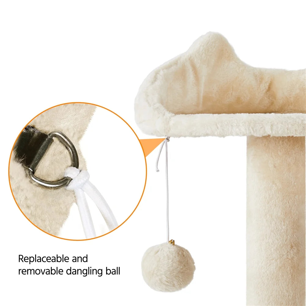 70" Multilevel Cat Tree with Double Condo - Beige