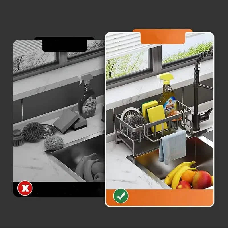 Kitchen Sink Organizer with Drain Basket