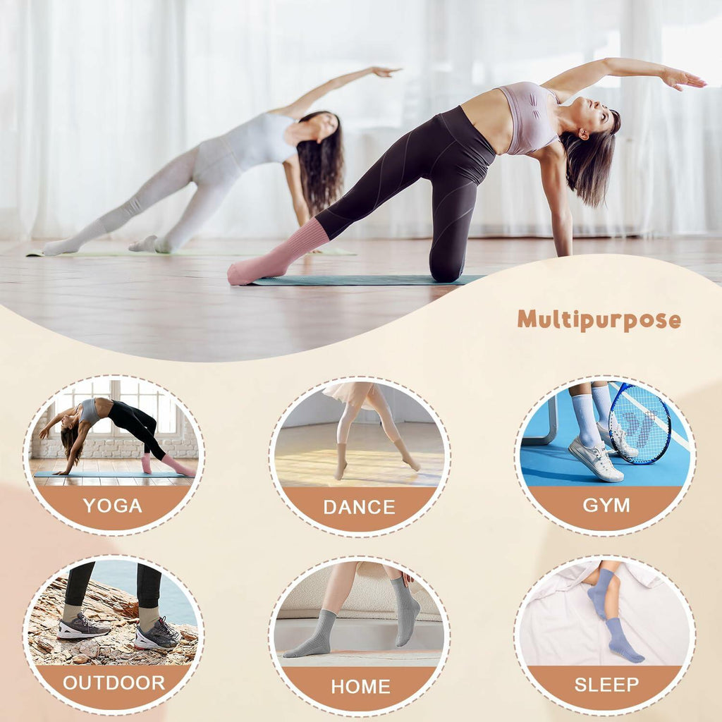 Non-Slip Pilates Grip Socks for Women (3 Pairs)