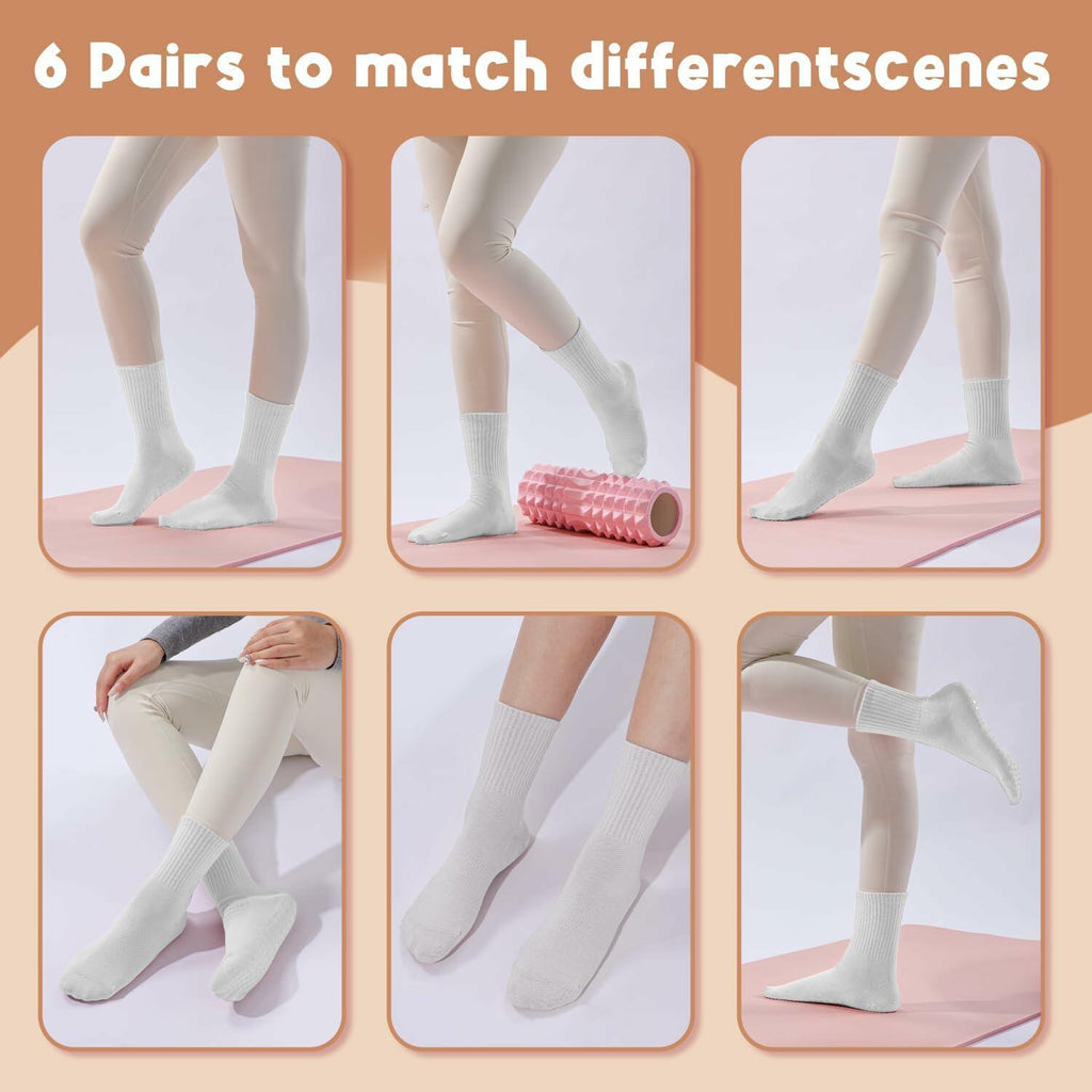 Non-Slip Pilates Grip Socks for Women (3 Pairs)