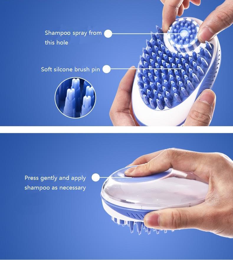 Shampoo-Dispensing Pet Bathing Brush