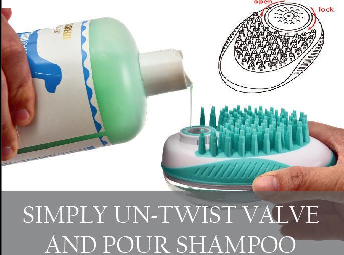 Shampoo-Dispensing Pet Bathing Brush
