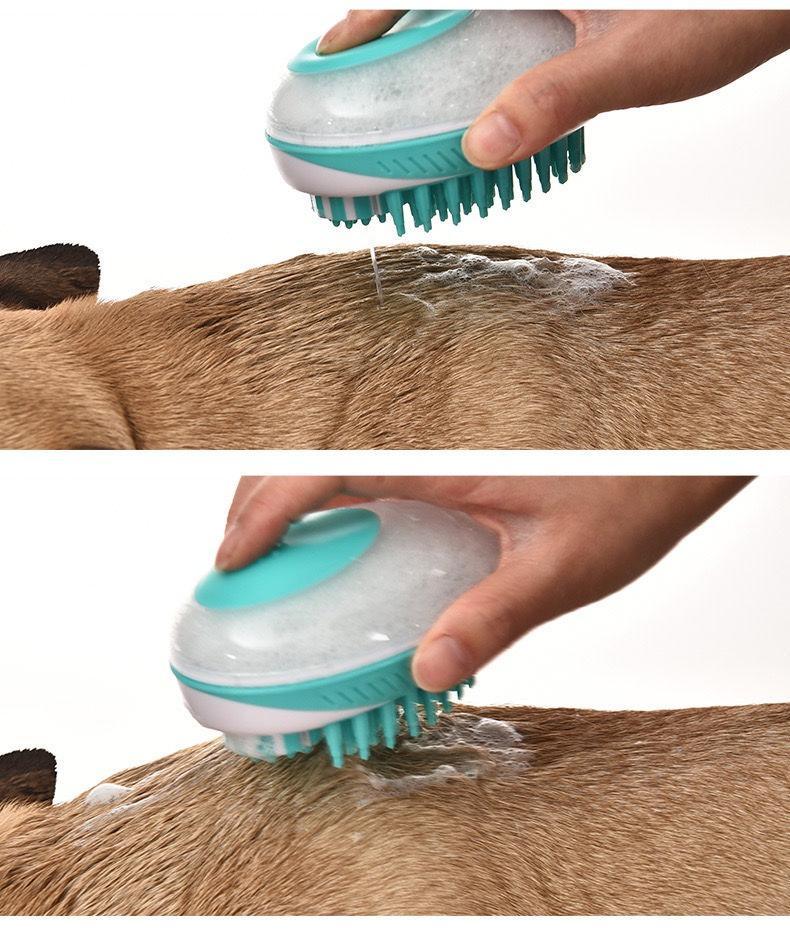 Shampoo-Dispensing Pet Bathing Brush